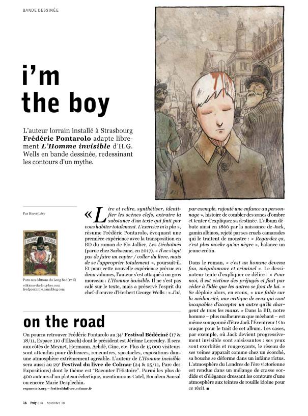 L'Homme Invisible T1 magazine Poly octobre 2018