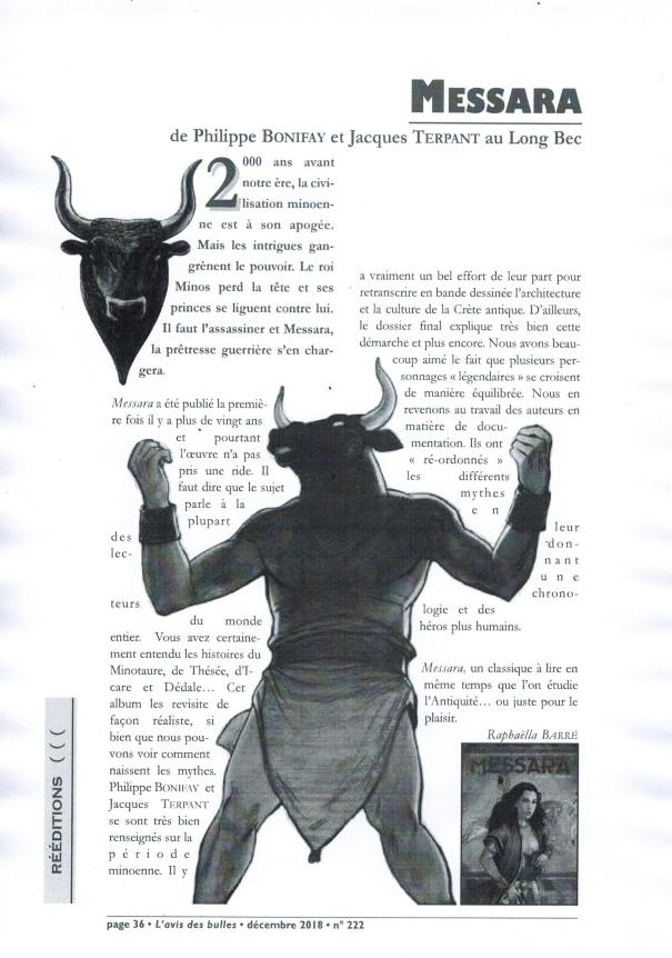 Messara magazine L'Avis des Bulles décembre 2018